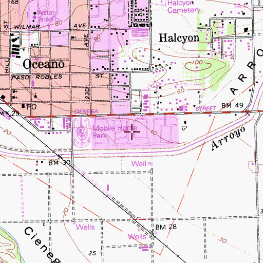 Topographic Map of Portico Mobile Home and Garden Park, CA