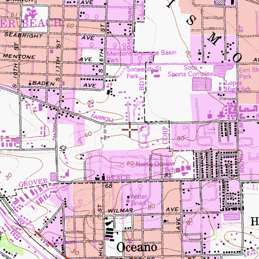 Topographic Map of Saint Johns Lutheran Church, CA