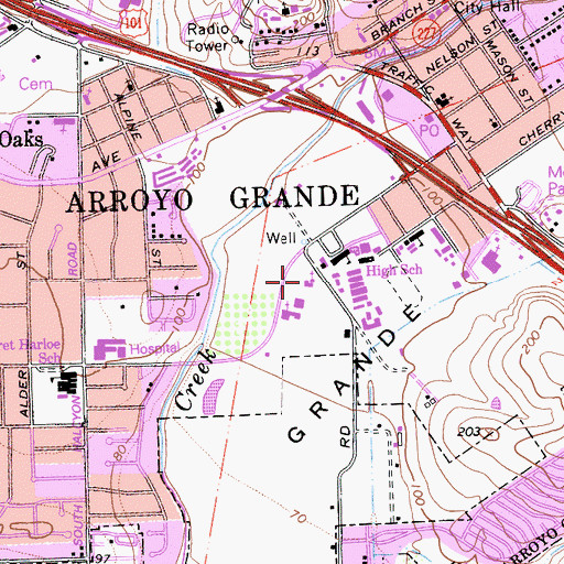 Topographic Map of Saint Patricks Catholic Church, CA