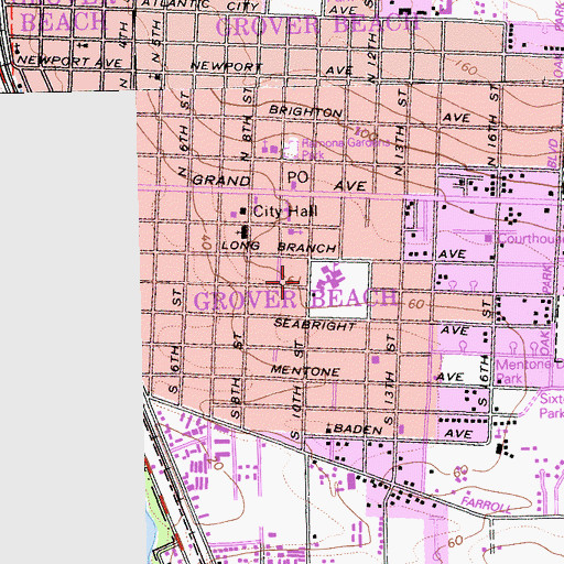 Topographic Map of Shorelife Baptist Church, CA