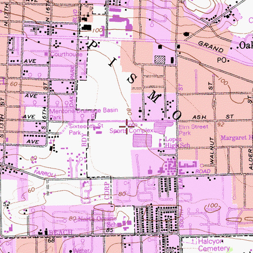 Topographic Map of Soto Sprots Complex, CA