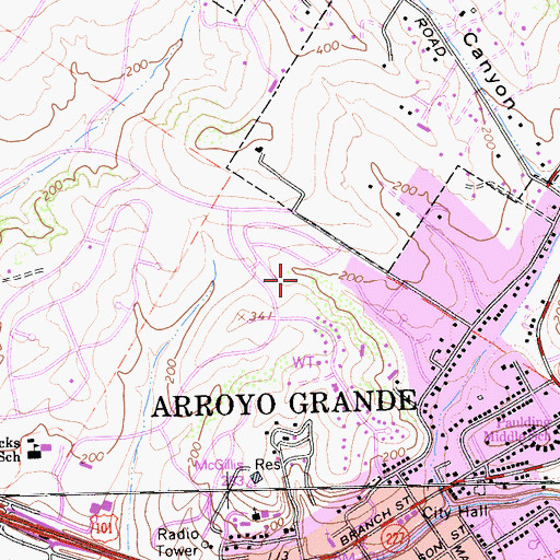 Topographic Map of La Barranca Park, CA