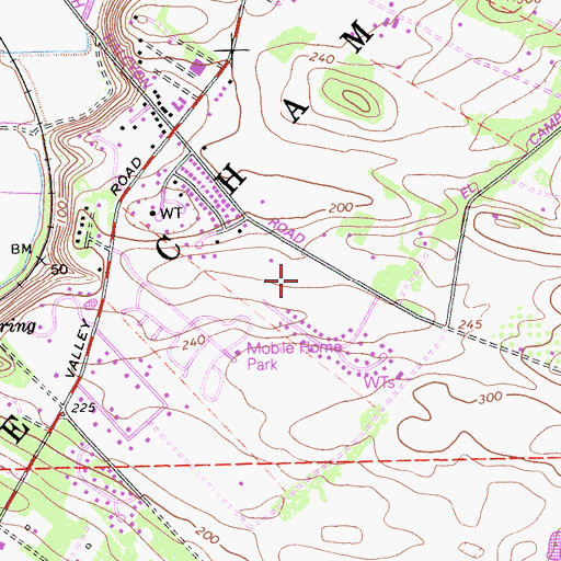Topographic Map of Mesa Middle School, CA