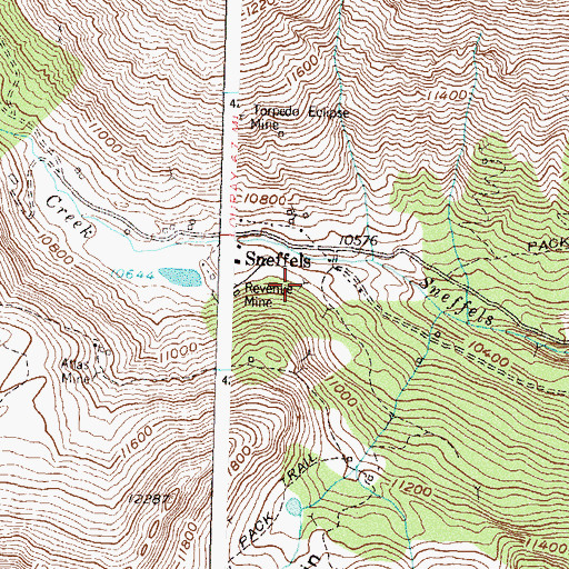 Topographic Map of Revenue Mine, CO