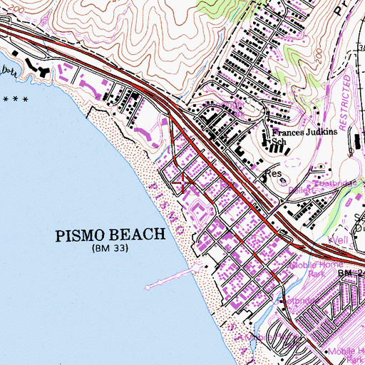 Topographic Map of Community Presbyterian Church, CA