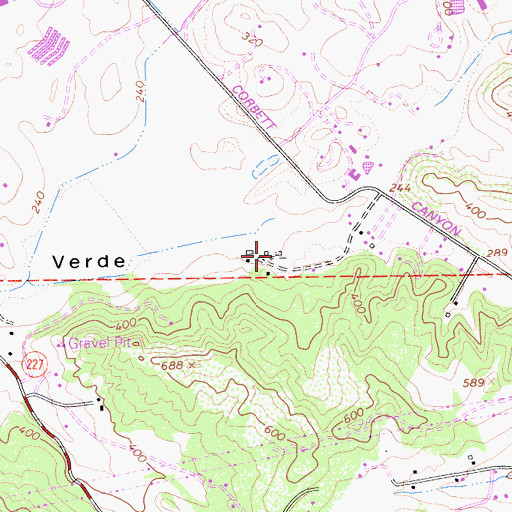 Topographic Map of Corbett Canyon Vineyard, CA