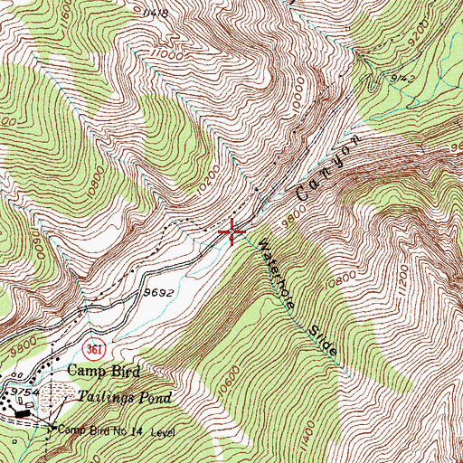 Topographic Map of Waterhole Slide, CO