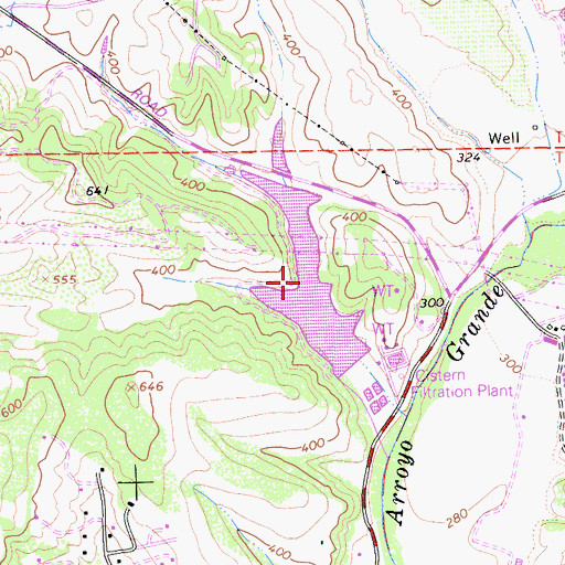 Topographic Map of Lopez Reservoir, CA