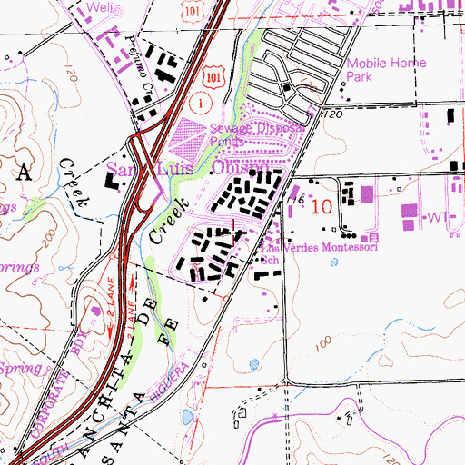 Topographic Map of The Montessori Childrens School, CA