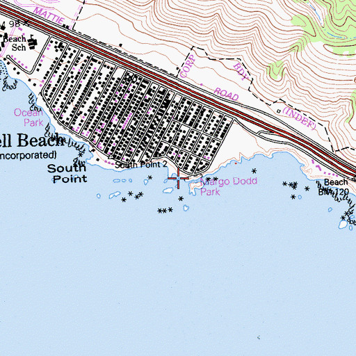 Topographic Map of Margo Dodd Park, CA