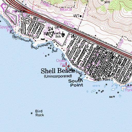 Topographic Map of Ocean Park, CA