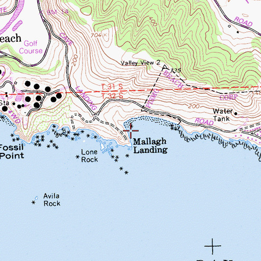 Topographic Map of Pirates Cove, CA
