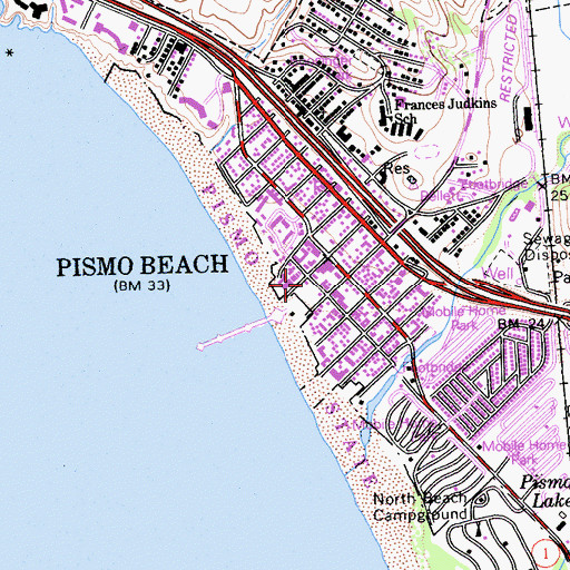 Topographic Map of Pismo Beach Chamber of Commerce, CA