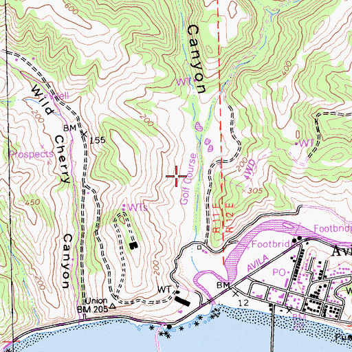 Topographic Map of San Luis Bay Golf Club, CA