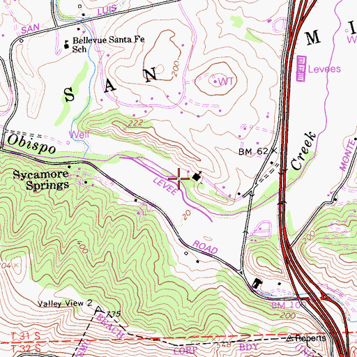 Topographic Map of San Luis Obispo Buddhist Church, CA