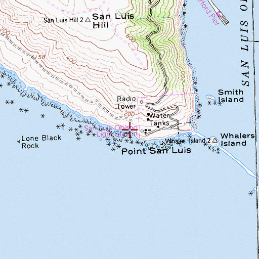 Topographic Map of San Luis Obispo Light Station, CA