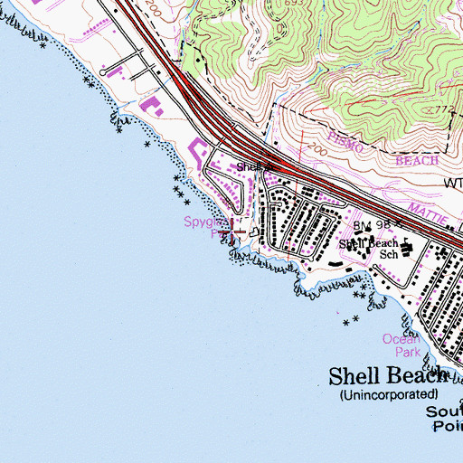 Topographic Map of Spyglass Park, CA