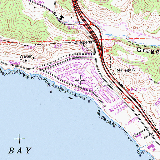 Topographic Map of Sunset Palisades, CA