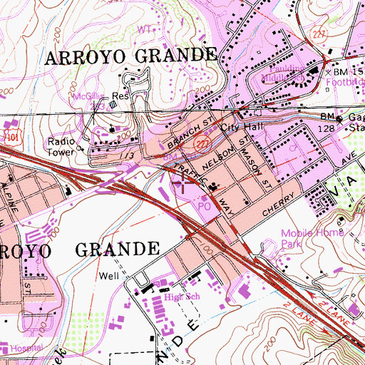 Topographic Map of Christmas Tree Island Park, CA