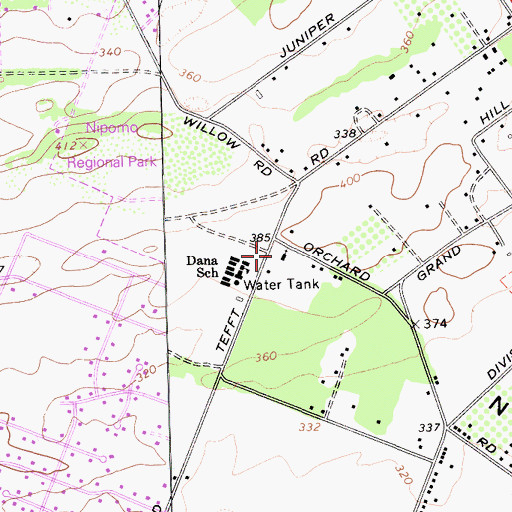 Topographic Map of First Baptist Church of Nipomo, CA