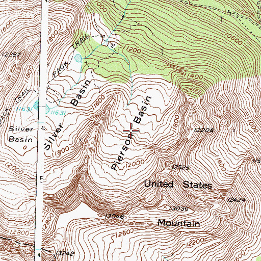 Topographic Map of Pierson Basin, CO