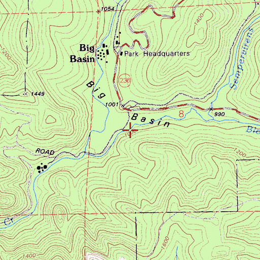Topographic Map of Blooms Creek Trail, CA