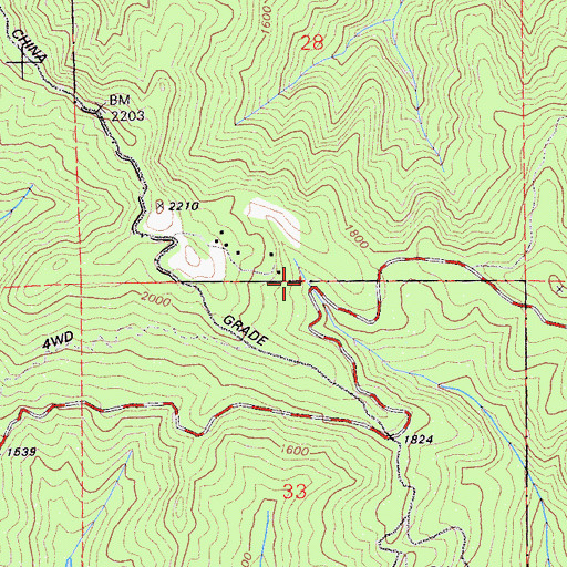 Topographic Map of Bulls Spring, CA