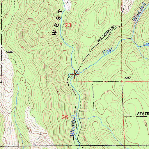 Topographic Map of Camp Herbert Trail Camp, CA