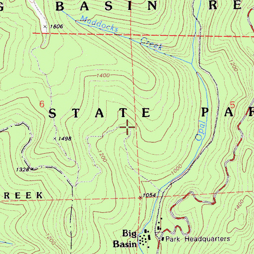 Topographic Map of Creeping Forest Trail, CA