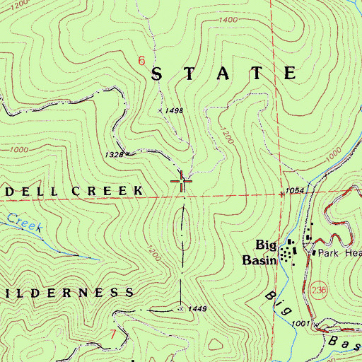 Topographic Map of Dool Trail, CA