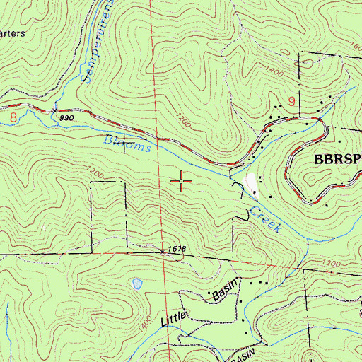 Topographic Map of East Ridge Trail, CA
