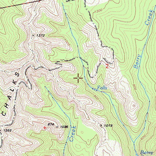 Topographic Map of Golden Falls, CA