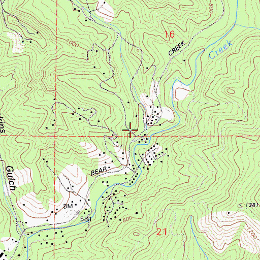 Topographic Map of Harmon Gulch, CA