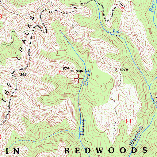 Topographic Map of Henry Creek Trail, CA