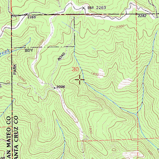 Topographic Map of Hollow Tree Trail, CA