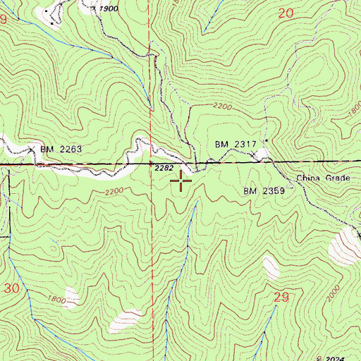 Topographic Map of Lane Trail Camp, CA