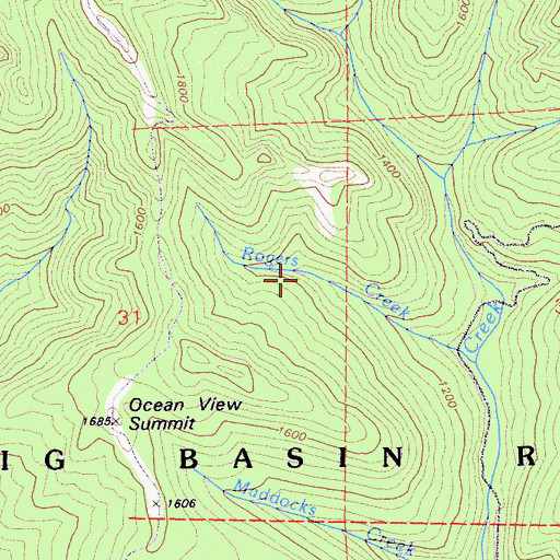 Topographic Map of Meteor Trail, CA