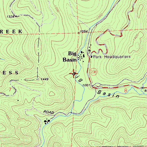 Topographic Map of Redwood Trail, CA