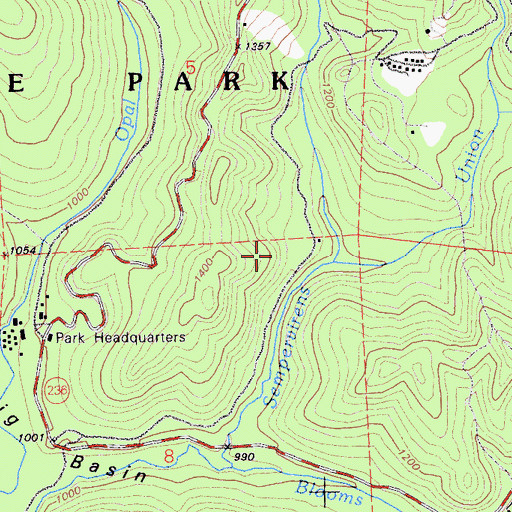 Topographic Map of Sequoia Trail, CA