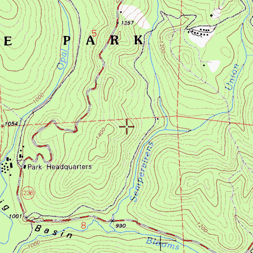 Topographic Map of Sequoia Trail, CA