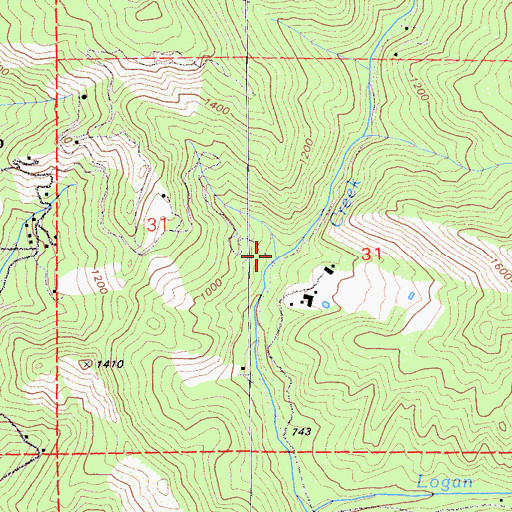 Topographic Map of Stapling Creek, CA