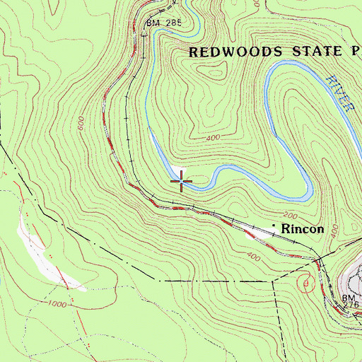 Topographic Map of Diversion Dam Trail, CA