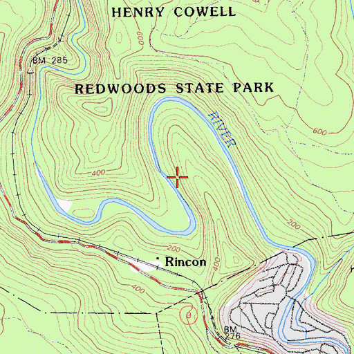 Topographic Map of Hogsback, CA