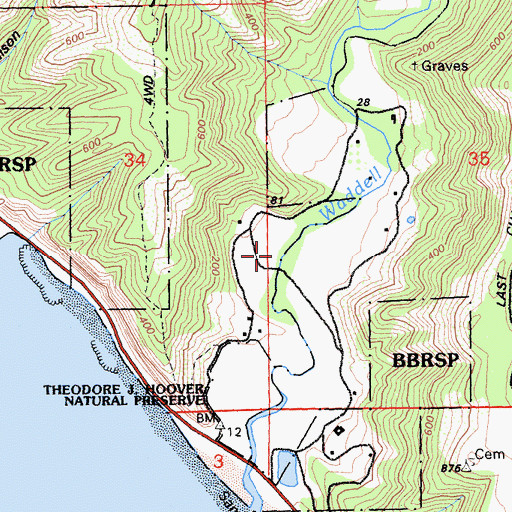 Topographic Map of Marsh Trail, CA