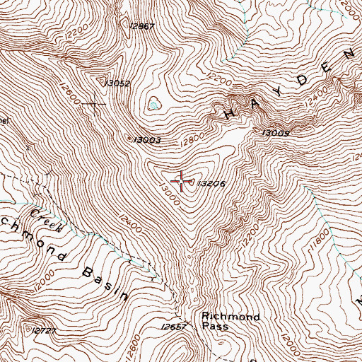 Topographic Map of Hayden Mountain, CO