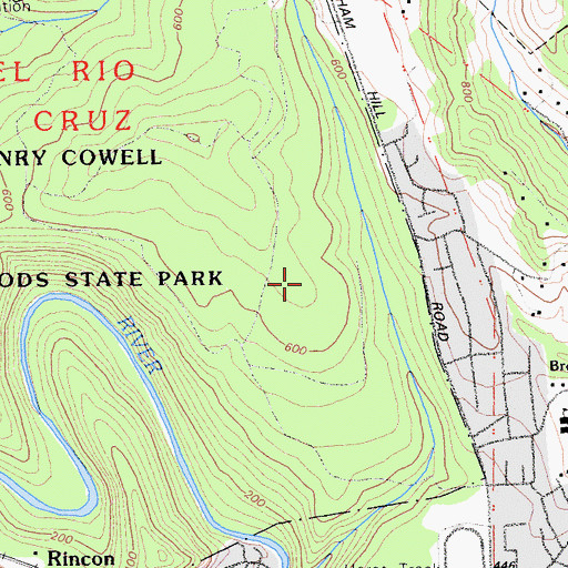 Topographic Map of Powder Mill Fire Road Trail, CA