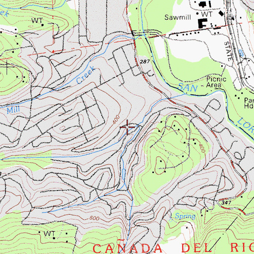 Topographic Map of Boulder Brook, CA