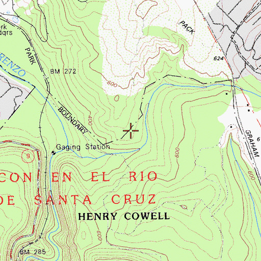 Topographic Map of Eagle Creek Trail, CA