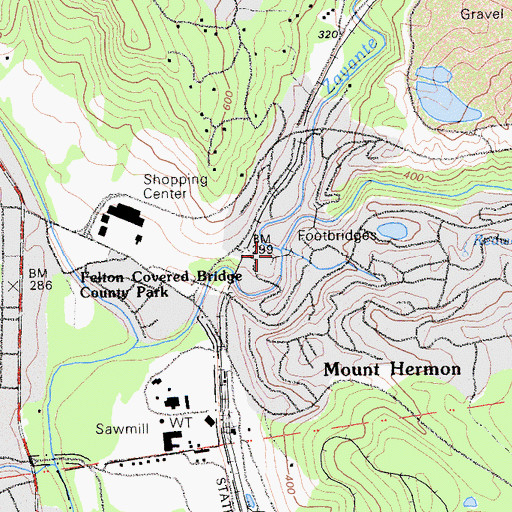 Topographic Map of Ferndell Creek, CA