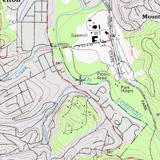 Topographic Map of Meadow Trail, CA